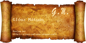 Glósz Mátyás névjegykártya