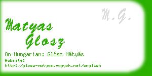 matyas glosz business card