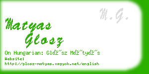 matyas glosz business card